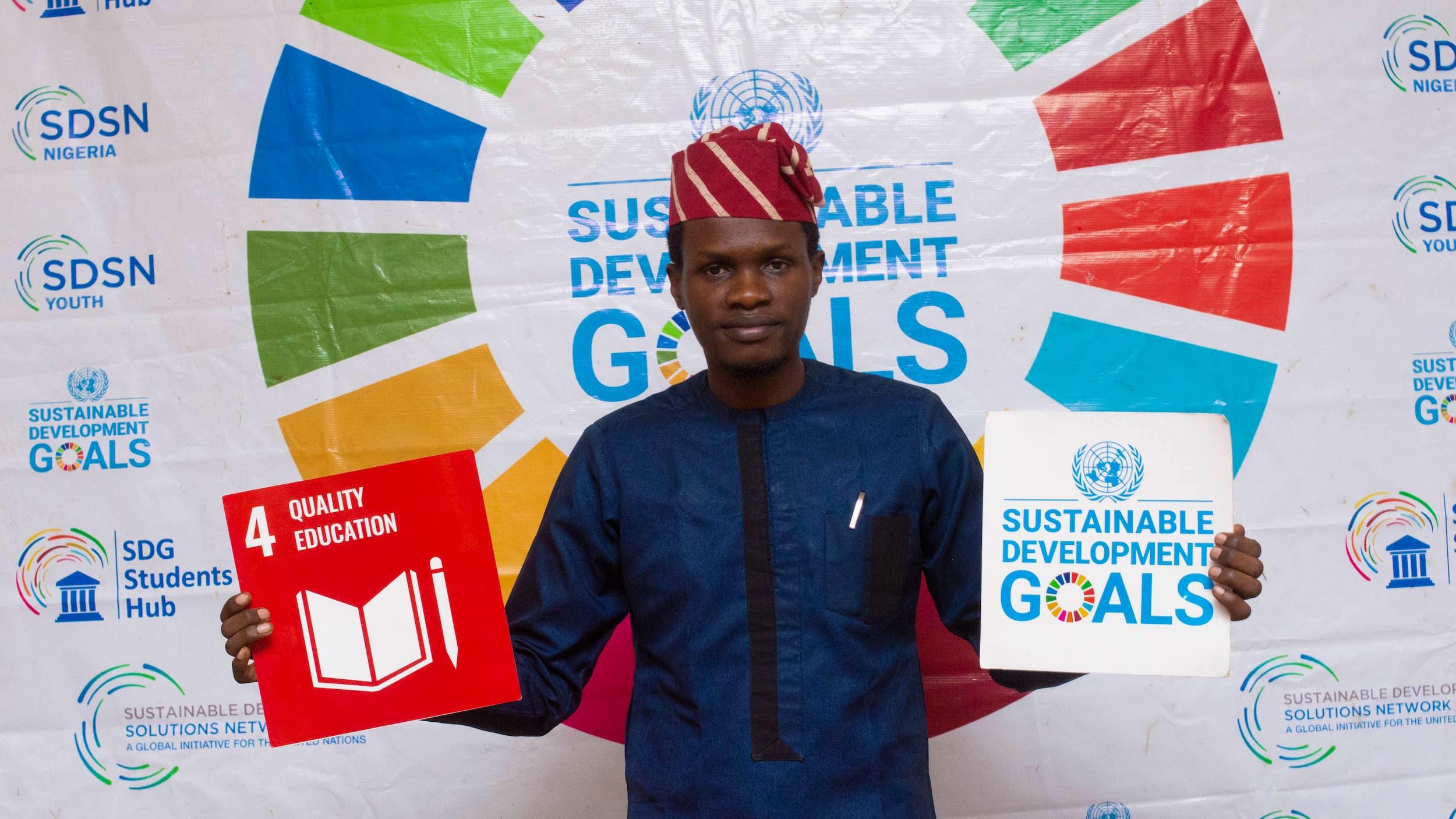 Emmanuel has an ambitious target of impacting 10 million African youths ahead of 2030. 
Photo: SDSN Youth