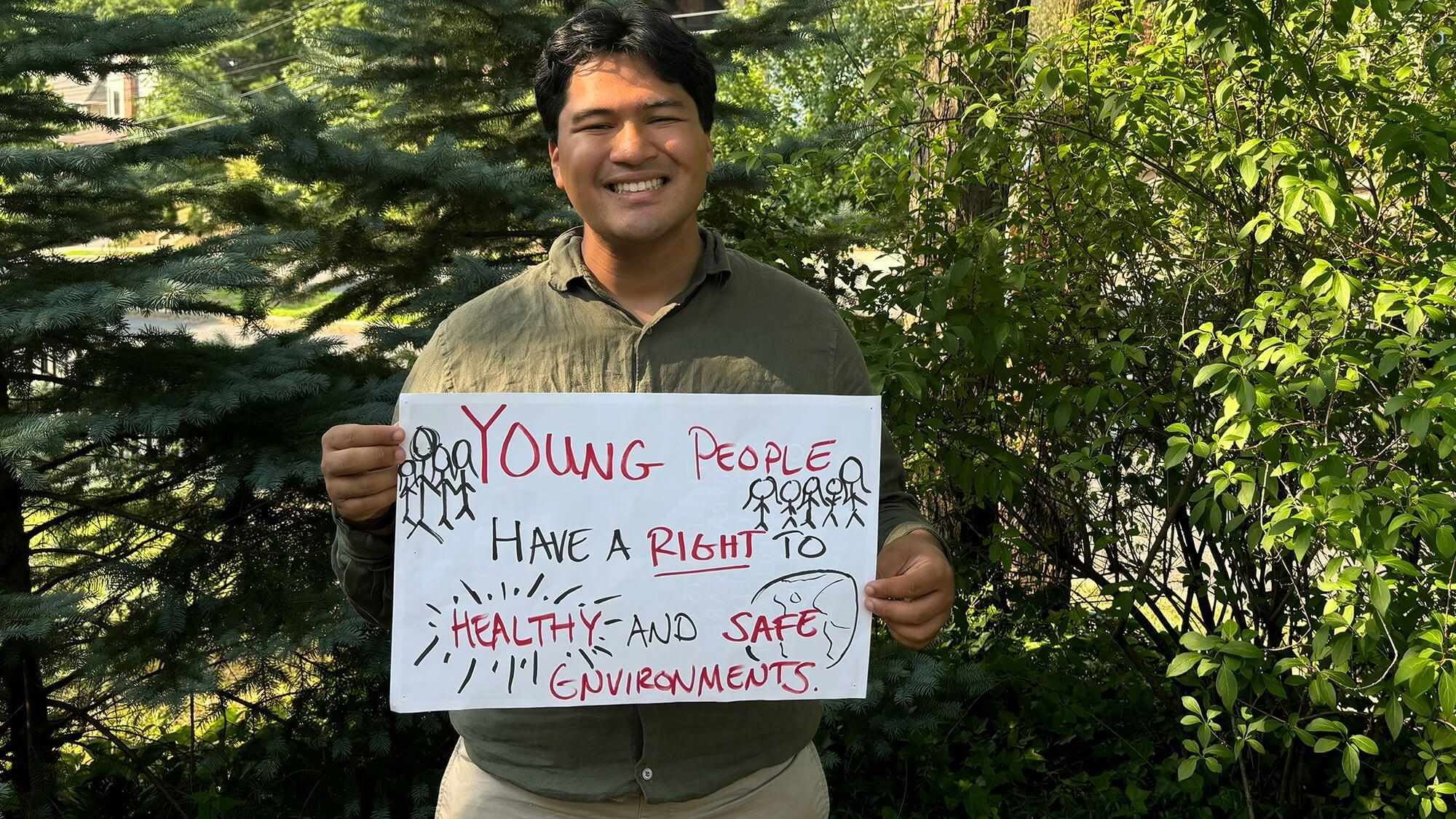 Hikaru Wakeel Hayakawa, who, at 23, is the first full-time executive director of Climate Cardinals.
Photo: Climate Cardinals