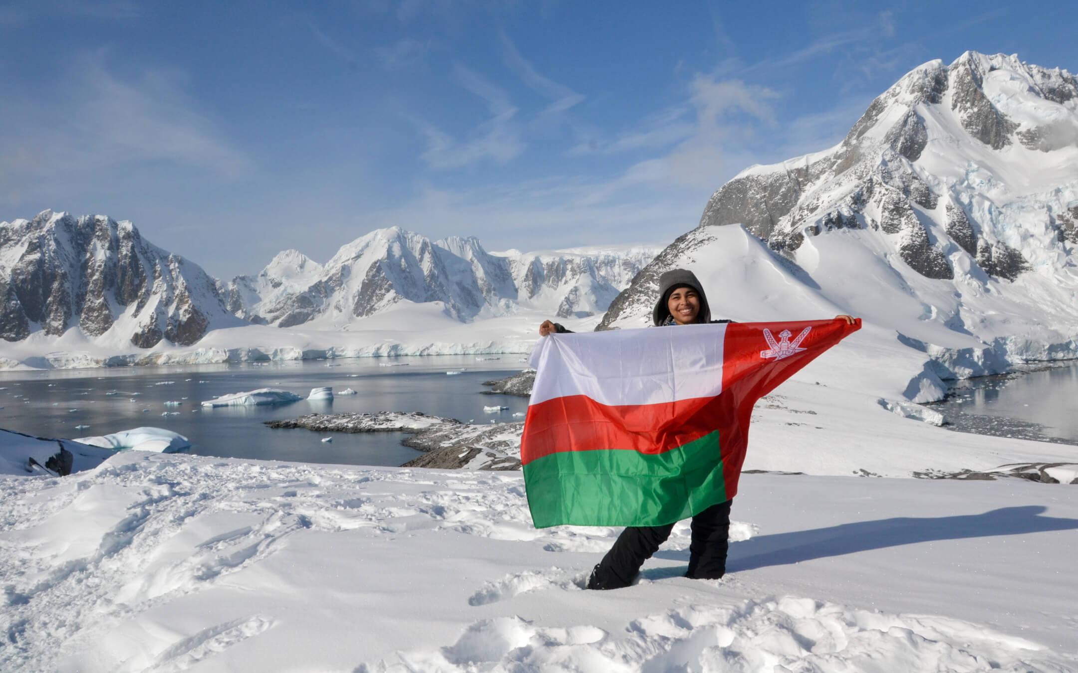 The snowy, silent landscape of Antarctica offered many lessons to Rumaitha during her travels.
Photo: Rumaitha Al Busaidi