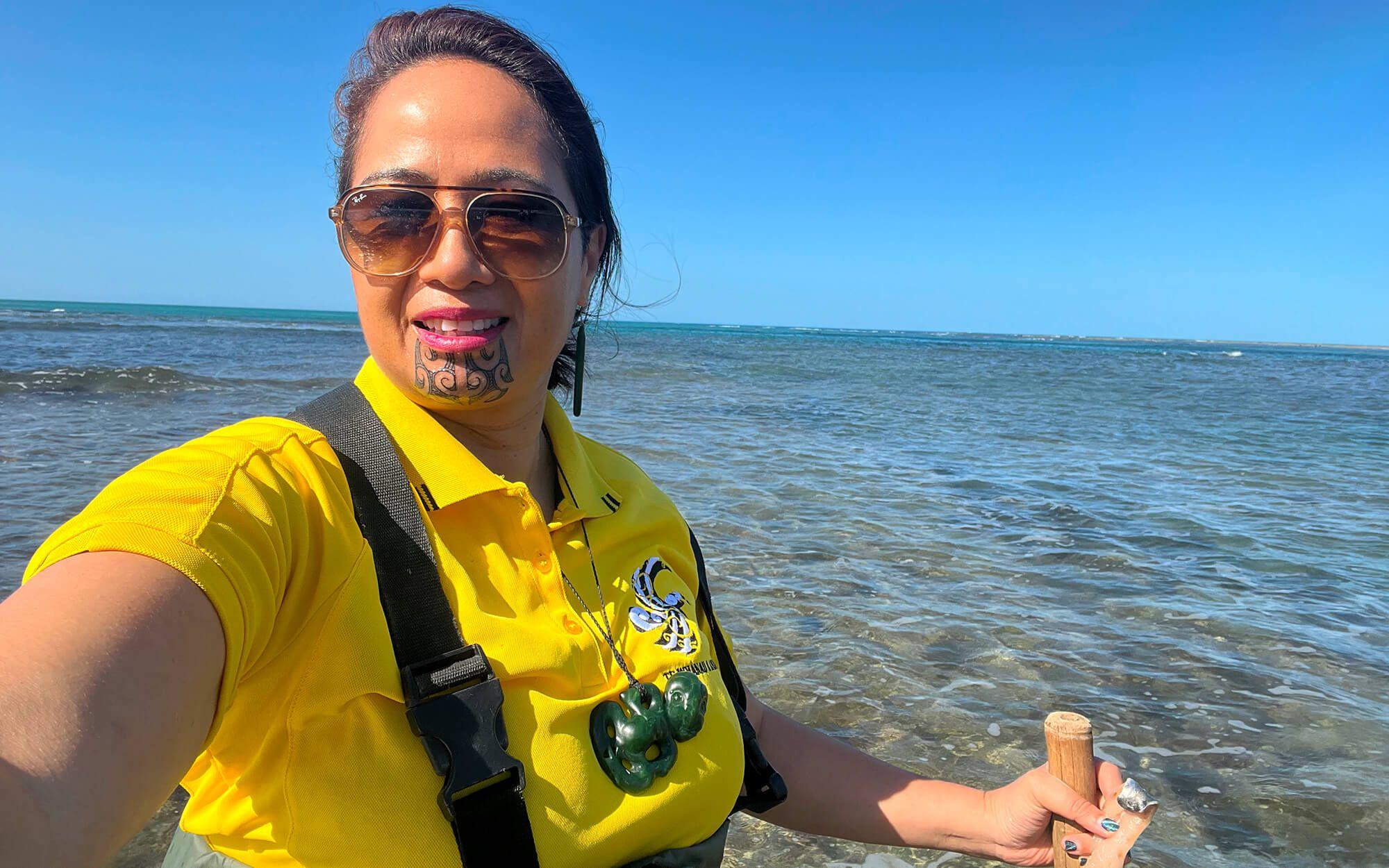 Mere Takoko visits the Tatapouri stingray conservation project in Gisborne, New Zealand. A vital initiative protecting these fascinating and often misunderstood creatures.
Photo: Pacific Whale Fund