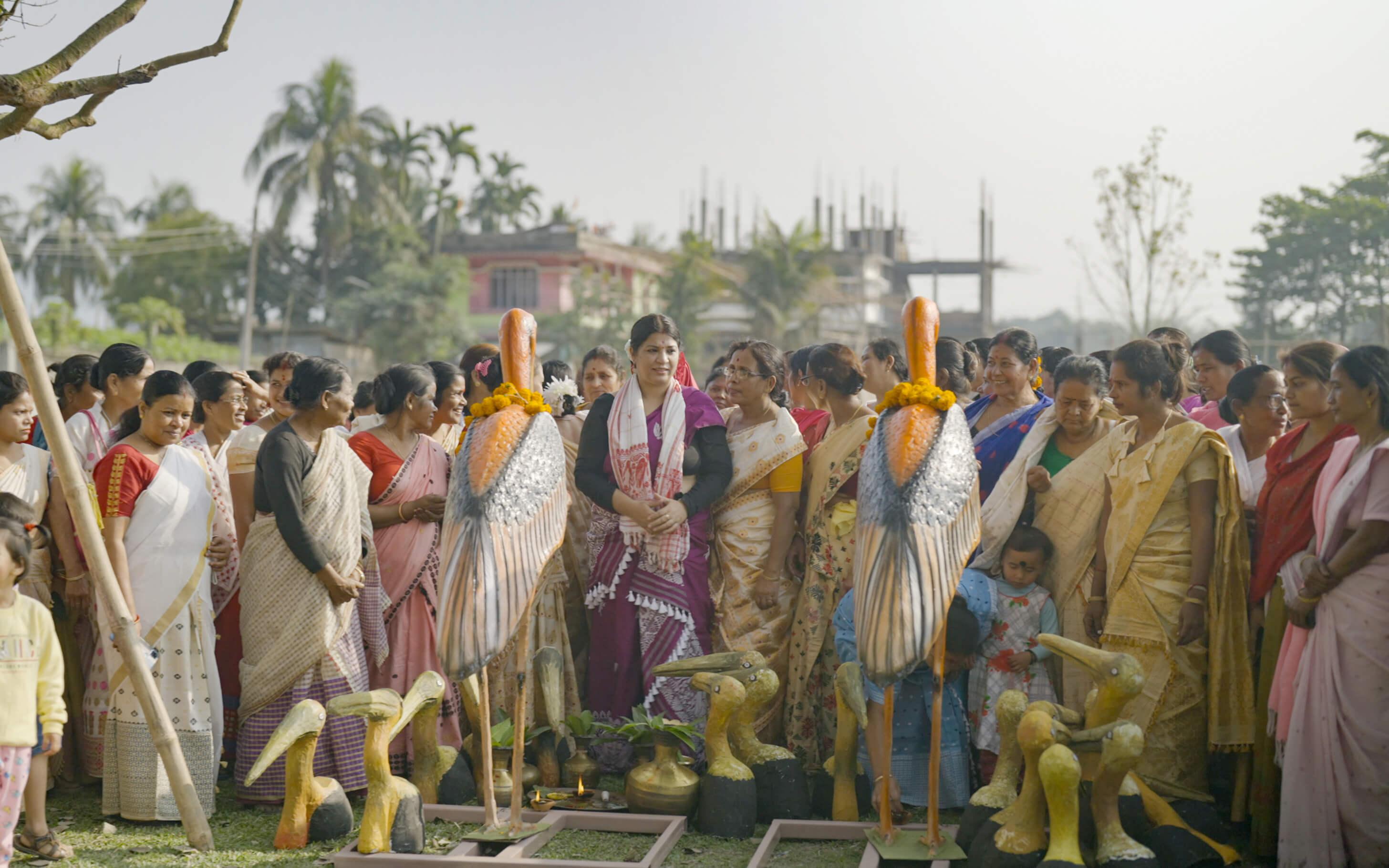A Hargila procession through the community spread awareness of this incredible species.
Photo: The Hargila Army