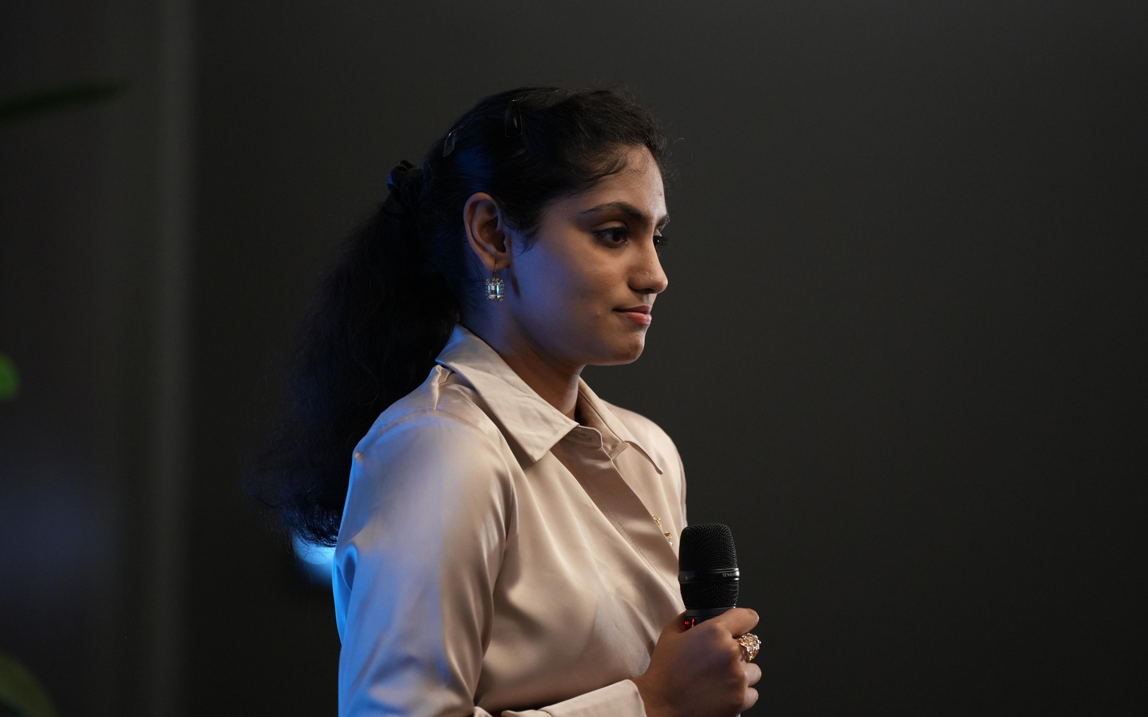 Food winner Marcellin Premila Jerome at the Climate Call Grand Finale on November 5th, 2024, in Abu Dhabi, UAE.
Photo: The Climate Tribe